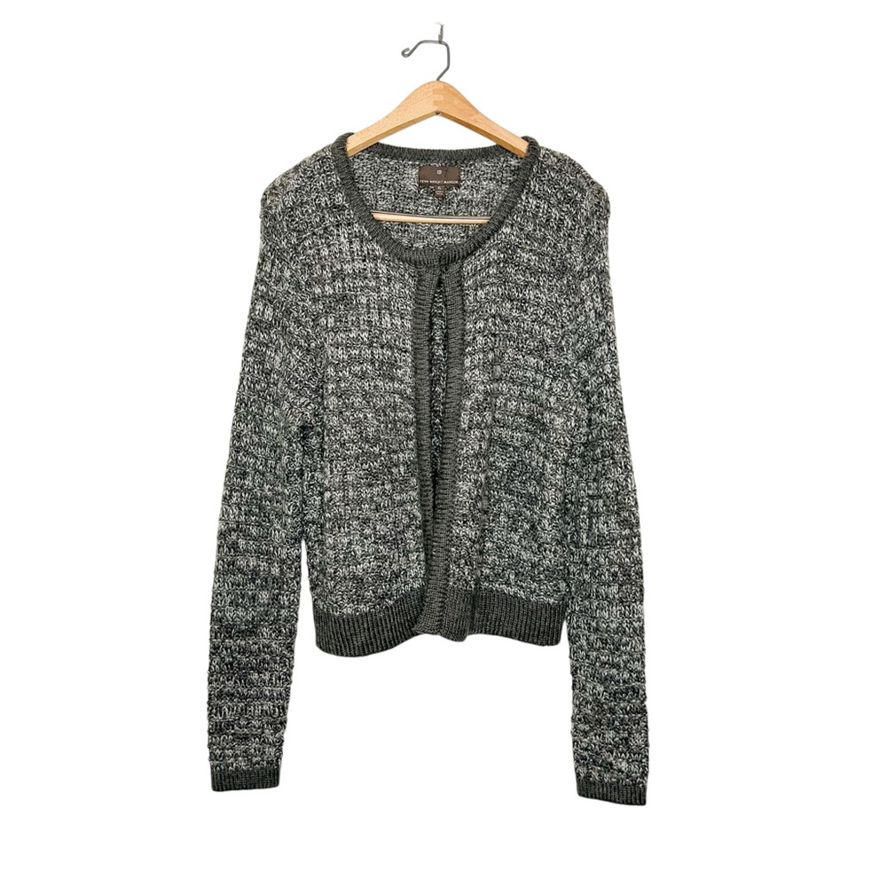 Fenn Wright Manson Womens Wool Blend Knit Cardigan Sweater Neutral Grey XL